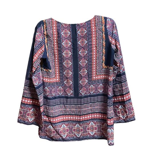 Renee C Top Women’s Size M Boho Blouse Batik Medallion Print Bohemian Hippie - Picture 6 of 7
